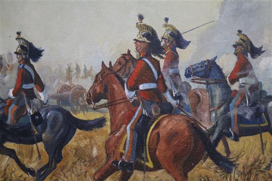 J. Atkins Scene from the Battle of Waterloo 59 x 120cm